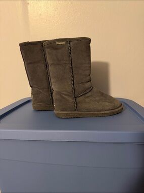 BearPaw Tall Suede Boots - Charcoal